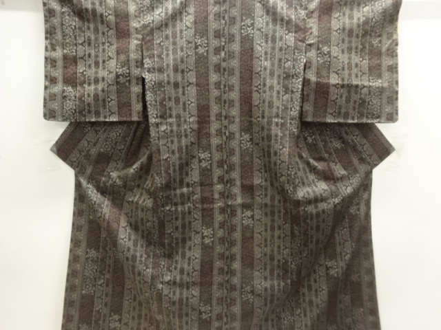 JAPANESE KIMONO / NISHIJIN DENSHO TSUMUGI / WOVEN FLORAL PLANTS